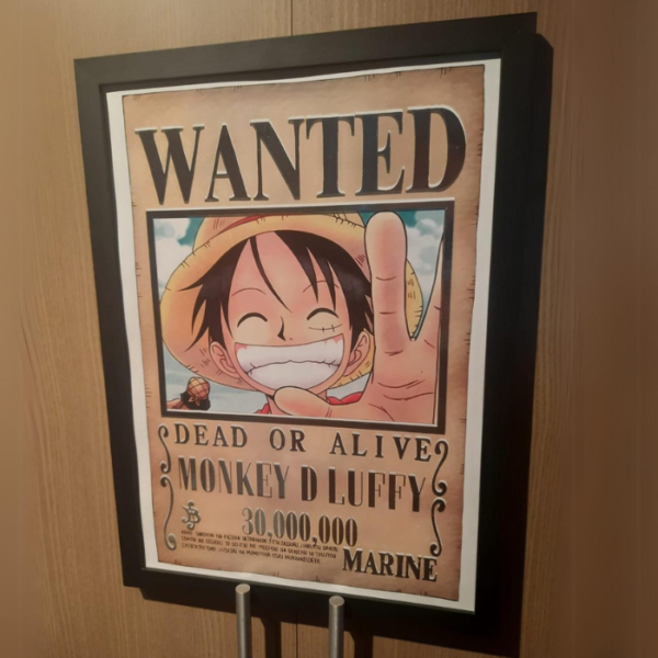 Quadro Luffy Wanted em foil