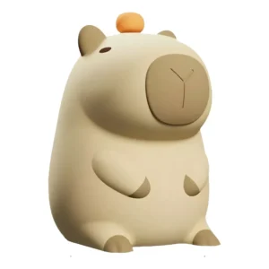 Luminária capivara de silicone Capitech, marrom, recarregável