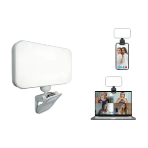 Luz de LED para Selfie e Vídeo com Clipe, 3 Cores e 5 Níveis