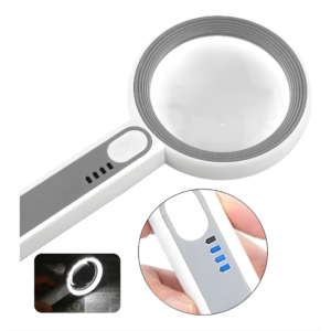 Lupa de Mão Aumento 12x com LED Profissional Portátil