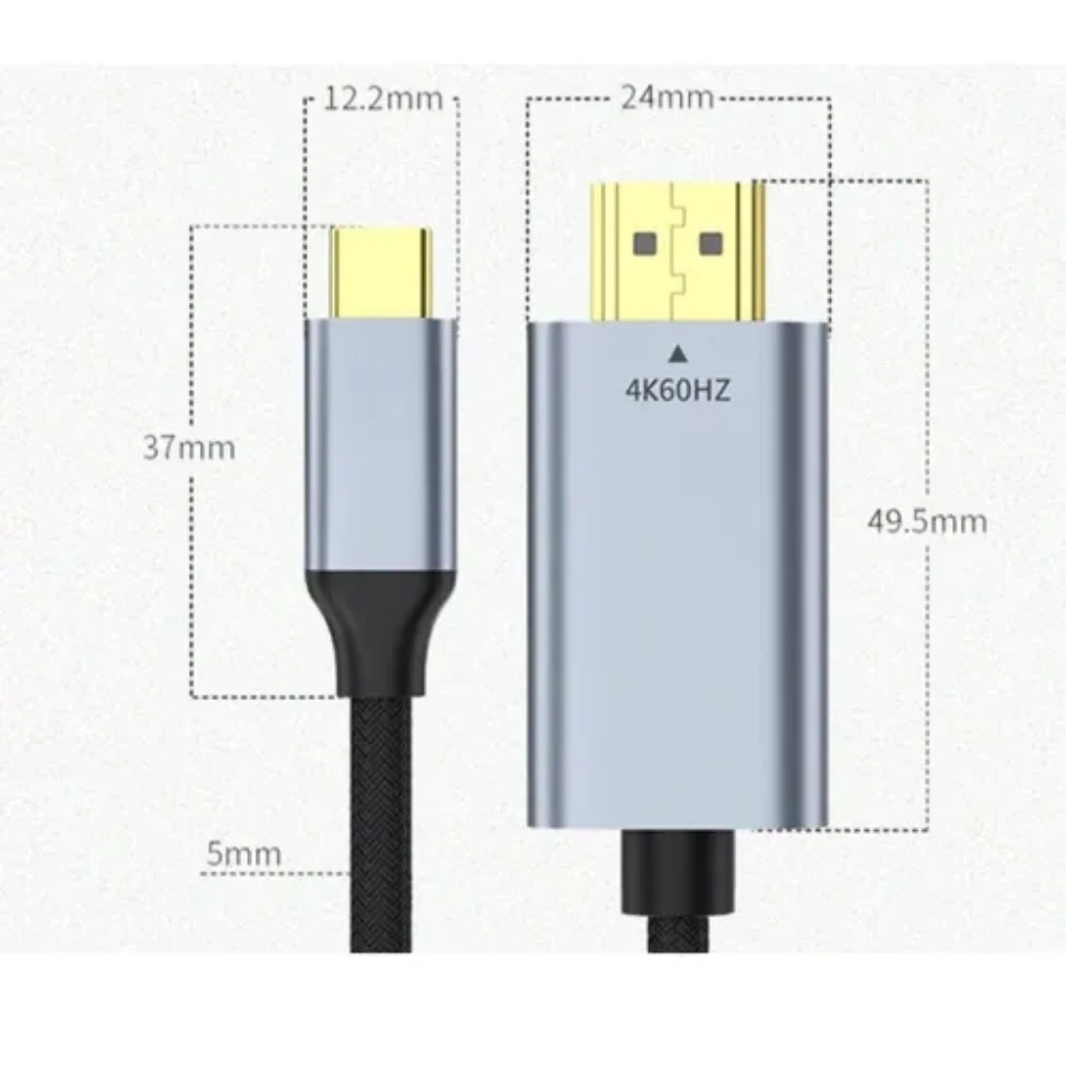 Cabo USB-C para HDMI 4K 60Hz, 1,8 m - Imagem 3