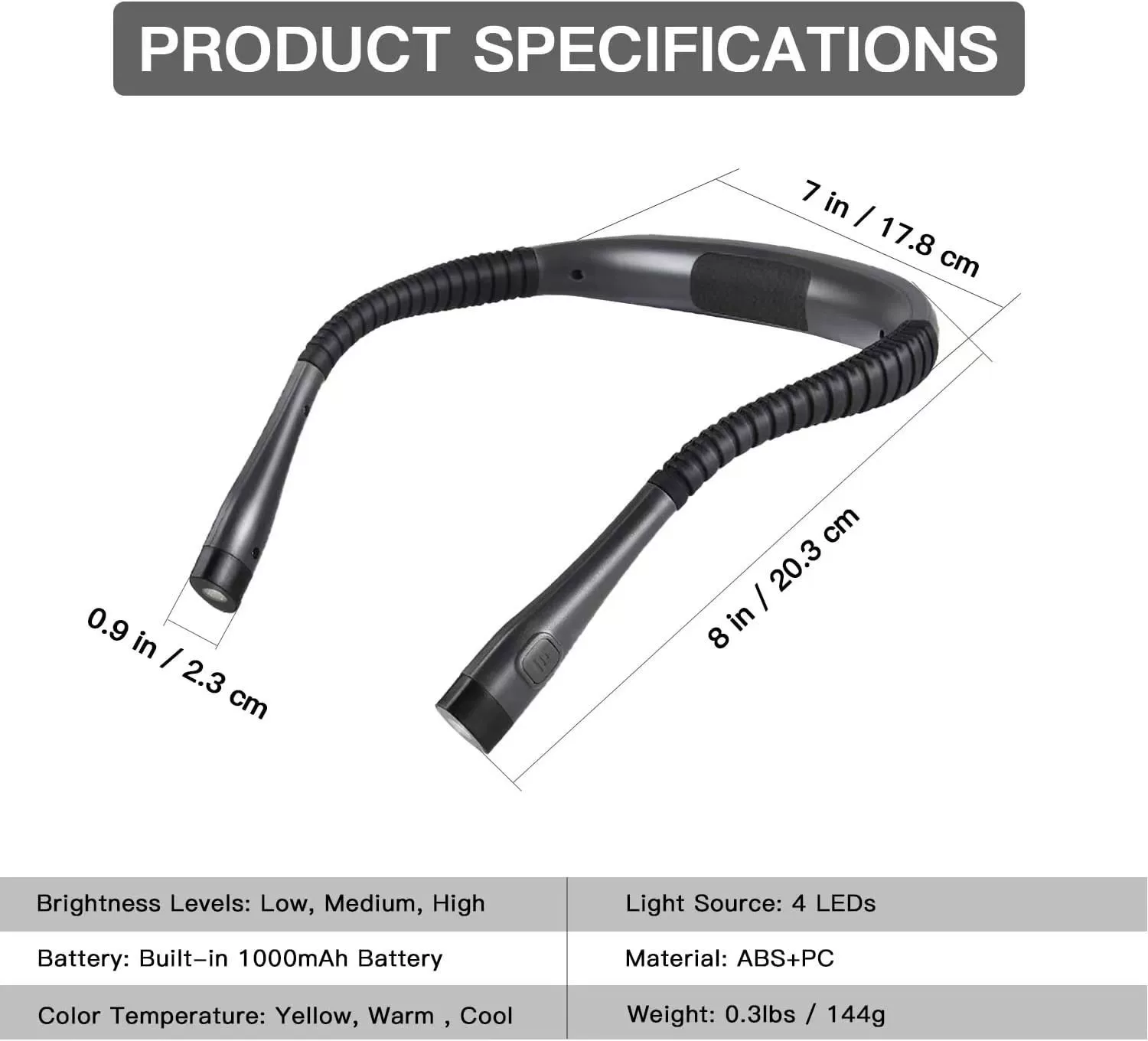 Luz de Leitura Flexível Glocusent com LED - Imagem 9
