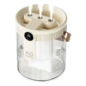 Umidificador de ar portátil Capitech H40 bege, 1,25 litro, com 3 saídas de névoa e bateria