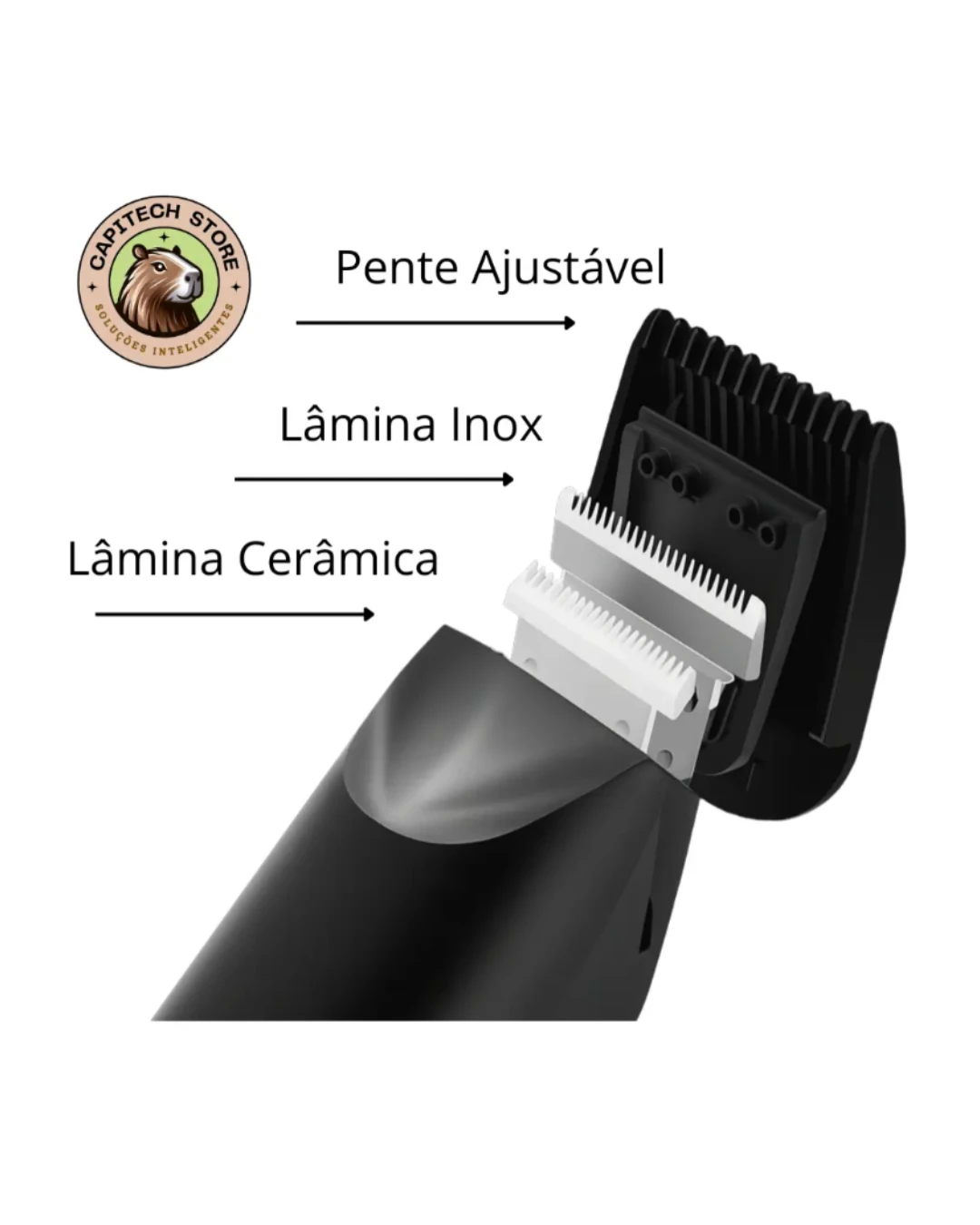 Aparador de Barba e Pelos à Prova d'Água com LED - Imagem 7
