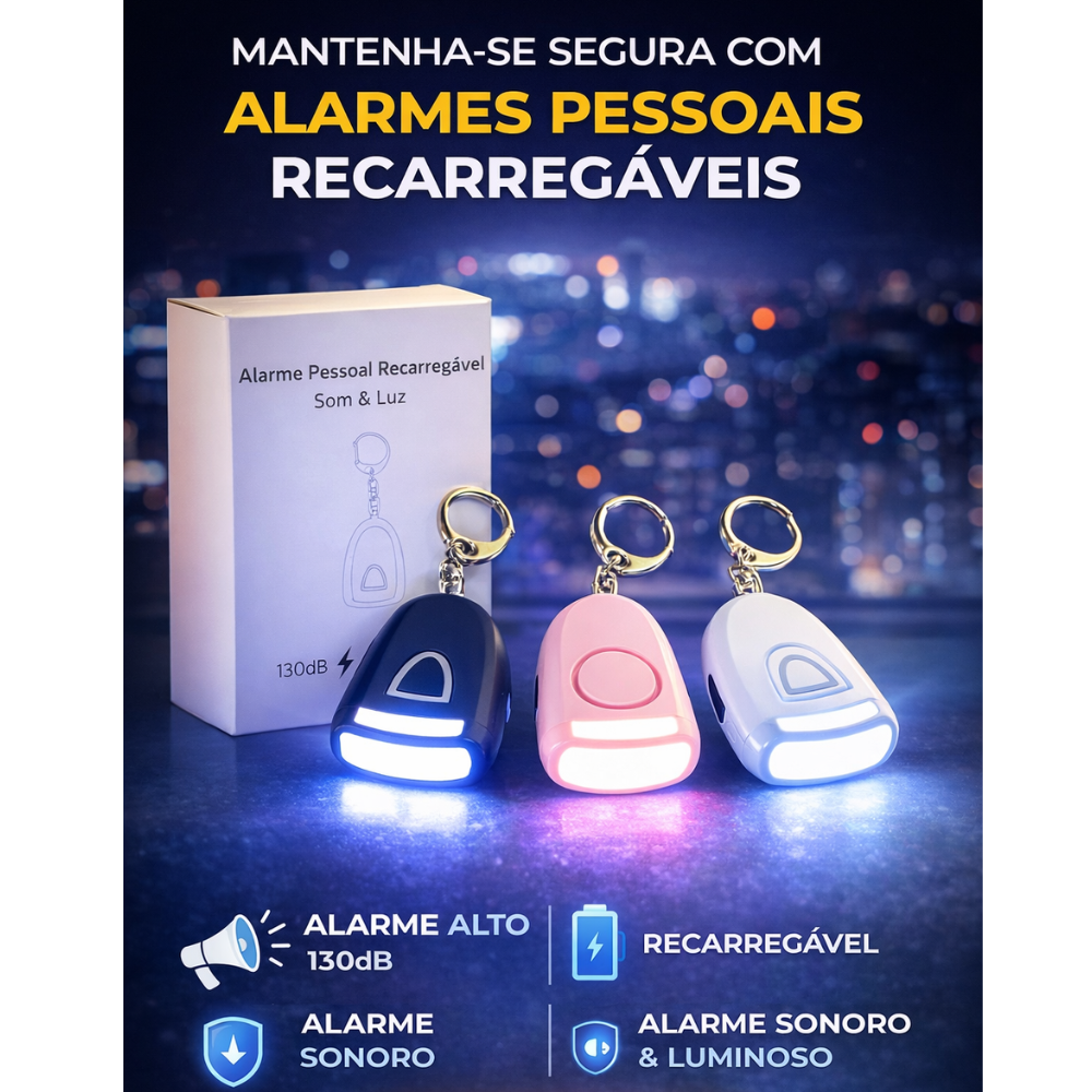 Botão Pânico Alarme E Luz Segurança Pessoal 130 Db Trilha - Imagem 10